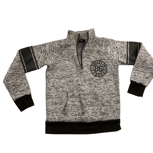 Love | Half Zip Gray Boys Sweater Medium Black Zipper - Picture 3 of 8
